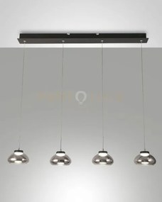 Arabella sospensione fume' 4 luci rettangolare a led 3000k - 32w - ...