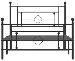 Giroletto con testiera e pediera metallo nero 107x203 cm