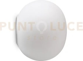 Cotton applique a parete in vetro bianco 1 luce attacco e14 d.20cm