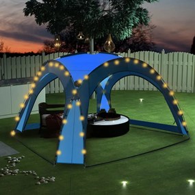 Tenda Per Feste Con Led E 4 Pareti 3,6x3,6x2,3 M Blu /
