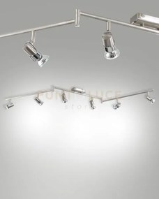 Alice spot 6 luci attacco gu10 nichel satinato s/l orientabile