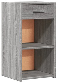 Comodino grigio sonoma 35x34x65 cm in legno multistrato