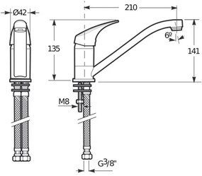 JIKA H3511N10042301 - Rubinetto per lavello TALAS 13,5 cm cromo lucido