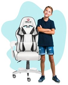 Sedia da gioco per bambini HC - 1007 bianco con dettagli neri