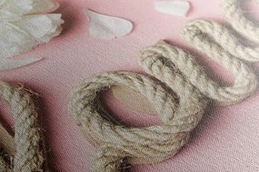 Quadro su tela – Scritta Love in stile romantico