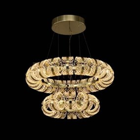 Lampada a sospensione retro' doppia, acrilico trasparente + ferrame...