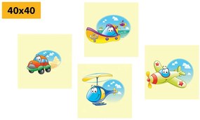 Set di quadri – Mezzi di trasporto adorabili