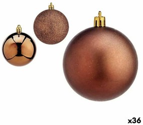 Set di palline di Natale Marrone Plastica Ø 7 cm (36 Unità)