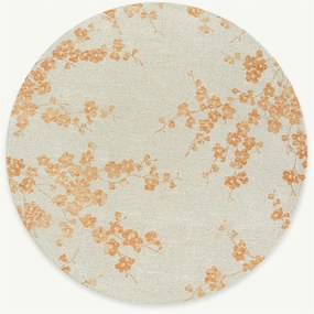 Tappeto rotondo jacquard lavabile da interno-esterno Sakura