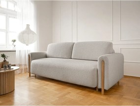 Divano greige allungabile/con contenitore e rivestimento in bouclé 244 cm Arcadova – ELTAP