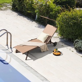 Costway Lettino prendisole da giardino con ruote tettuccio parasole portabicchieri, Sedie a sdraio da piscina 2 Colori