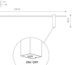 Nowodvorski Lighting Applique a LED Motive L, larghezza 120 cm, nero, metallo