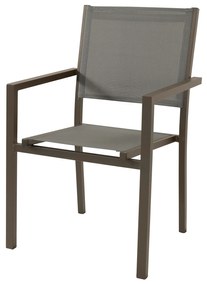 Sedia da giardino con braccioli taupe