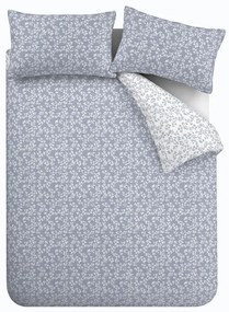 Biancheria da letto in cotone blu e bianco per letto matrimoniale 200x200 cm Shadow Leaves - Bianca