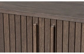 Cassettiera marrone effetto rovere con porte scorrevoli 140x76x45 cm Meta – Unique Furniture