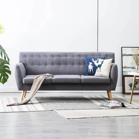 Divano A 3 Posti Rivestito İn Tessuto 172x70x82cm Grigio Chiaro /