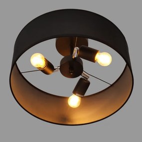 Lampadario a sospensione con supporto rigido ALBA 3xE27/15W/230V nero