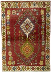 Shiraz Tappeto 130 x 180 Rosso (Iran) Annodato A Mano