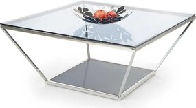 Tavolino da caffè Fabiola in vetro/cromo - H45 cm