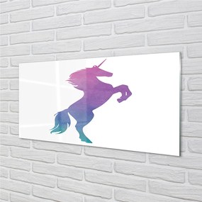 Quadro su vetro acrilico Unicorno dipinto 100x50 cm