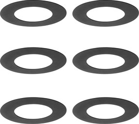 Set di 6 anelli distanziatori neri per faretti da incasso 7,5 - 13 cm - Spacer
