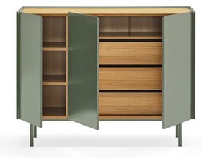 Cassettiera bassa verde effetto rovere 110x85 cm Arista - Teulat