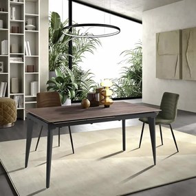 Tavolo allungabile 180 cm ULISSE con top grčs porcellanato effetto Legno Tek