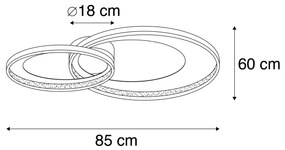 Plafoniera oro 85cm LED dimm 3 livelli - ANITA