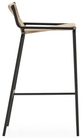Sgabello da bar beige in metallo (altezza della seduta 65 cm) Emily – Marckeric