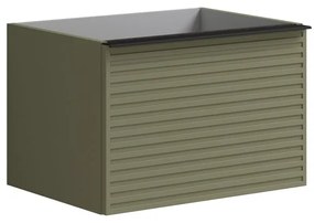 Mobile da bagno sotto lavabo Pixel stripes verde salvia L 60 x H 40 x P 45.5 cm 2 cassetti, lavabo non incluso