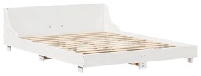 Letto senza materasso bianco 135x190 cm legno massello di pino