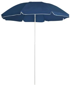 Ombrellone Da Giardino Con Palo İn Acciaio Blu 180 Cm /