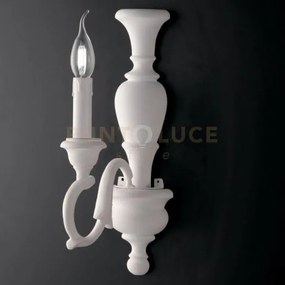 Applique in legno bianco shabby 1 luce fiorenza