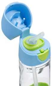 Bottiglia con cannuccia 450 ml – blu/verde