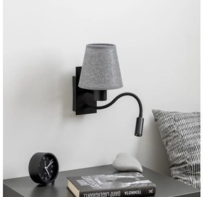 Brilagi - Applique a LED NUBILA 1xE27/25W/230V + LED/3W nero/grigio