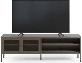 Mobile TV grigio in metallo 160x50x35 cm Fayna – Marckeric