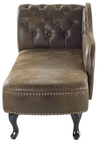 Chaise longue vintage sinistra in pelle sintetica marrone NIMES Beliani