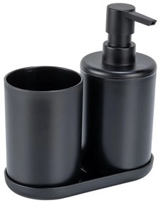 Set di accessori per il bagno nero opaco in plastica Fano – Allstar