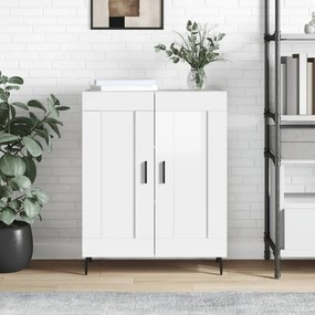 Credenza 69,5x34x90 cm in legno multistrato bianco lucido