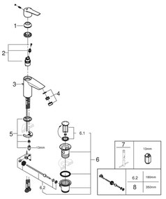 GROHE 242092432 - QUICKFIX START 165 mm Miscelatore lavabo, Nero
