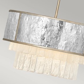 Lampadario Contemporaneo Reverie Acciaio Oro Champagne 4 Luci E14