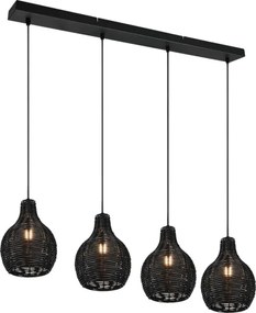 Reality - Lampadario sospeso con cavo SPROUT 4xE14/30W/230V nero/rattan