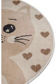 Tappeto beige per bambini ø 100 cm Cat - Hanse Home