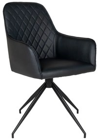 Sedia da pranzo nera in imbottito Harbo – House Nordic