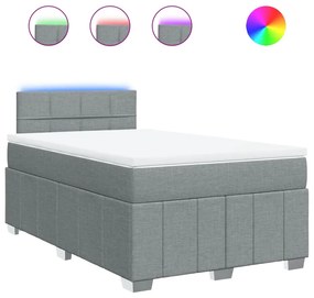 Giroletto a molle con materasso grigio chiaro 120x190cm tessuto