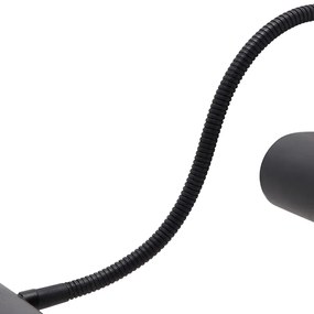 Applique da parete di design nera 32 cm con LED e dimmer - Tableau