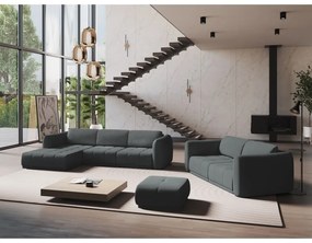 Divano angolare grigio scuro (con penisola a sinistra) Hoku – Makamii