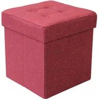 POUF CONTENITORE QUADRATO IN STOFFA BORDEAUX