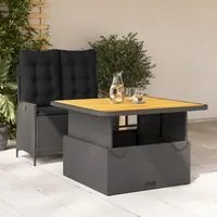 Set da Pranzo da Giardino 2 pz con Cuscini Nero in Polyrattan 3277451