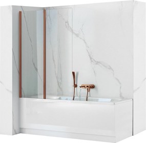 Schermo vasca pieghevole Rea Agat-2 100 Brush Copper